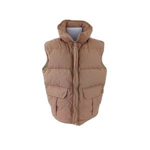 Vintage REI Goose Down Puffer Full ZIp Vest USA Outdoors Size Medium Tan Colored